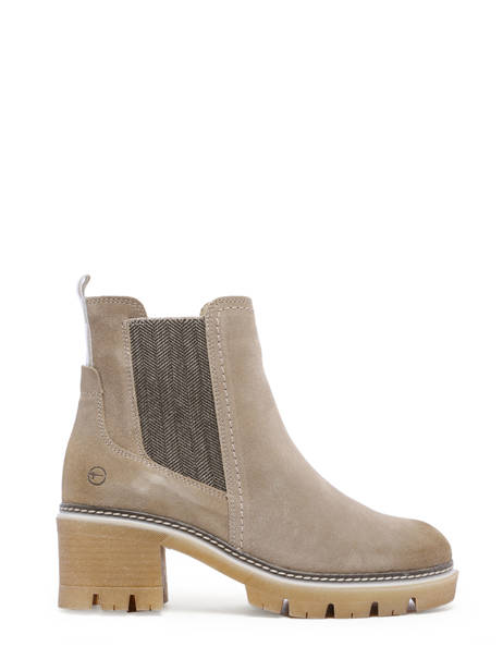 Chelsea Boots à Talon En Cuir Tamaris Beige women 41