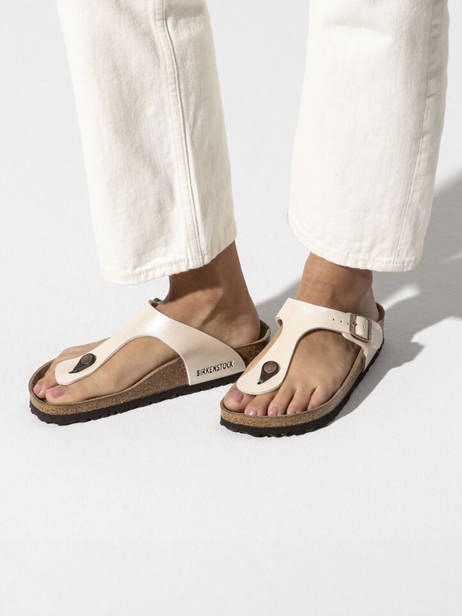 Mules Gizeh Birkenstock Blanc women 943873 vue secondaire 2