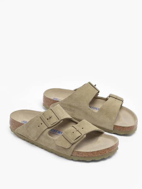 Mules Arizona En Cuir Birkenstock Vert men 1019088 vue secondaire 2