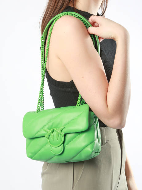 Sac Bandoulière Love Bag Puff Cuir Pinko Vert love bag puff A1JO vue secondaire 1