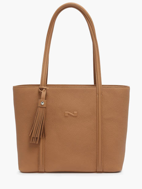 Sac Shopping Small Cabas Cuir Nathan baume Marron nathan 6