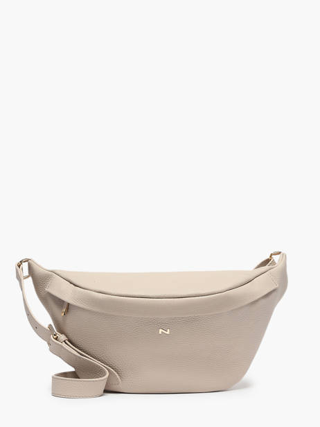 Sac Banane Large Derby Cuir Nathan baume Beige n city 24