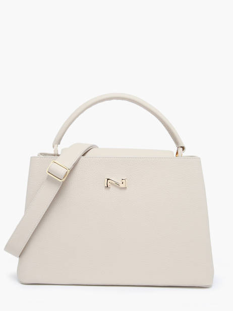 Sac Porté Main Violet Cuir Nathan baume Beige eden 1