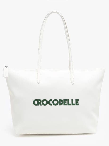 Sac Porté épaule Large Heritage Print Croc Lacoste Blanc large heritage print croc NF4550DI