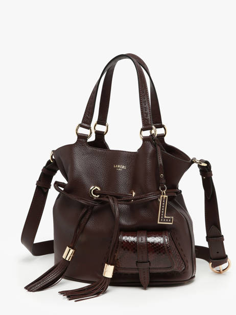 Sac Seau M Premier Flirt Python Cuir Lancel Marron premier flirt A10529 vue secondaire 3