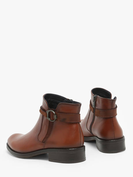 Bottines En Cuir Dorking Marron theme D8003 vue secondaire 3