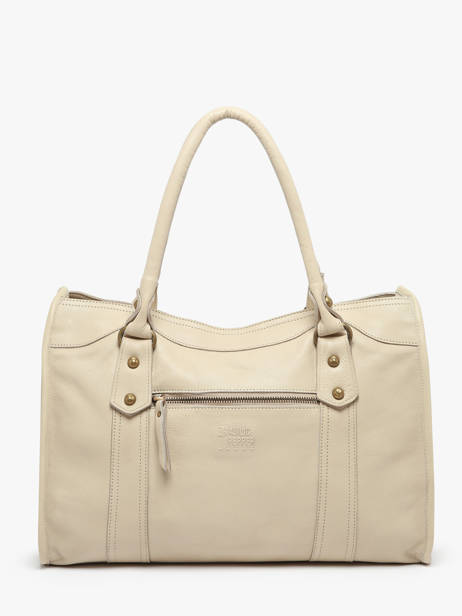 Shoulder Bag Cow Leather Basilic pepper Beige cow BCOW31