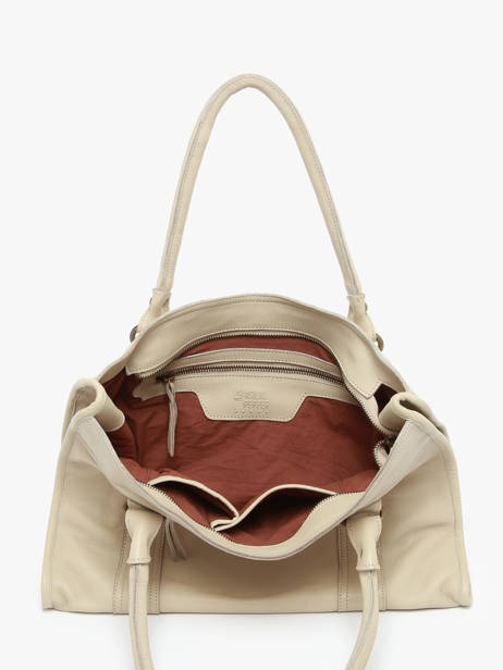 Shoulder Bag Cow Leather Basilic pepper Beige cow BCOW31 other view 3