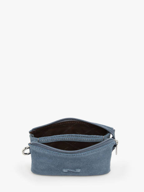 Porte-monnaie Denim Cuir Nathan baume Bleu denim D vue secondaire 1