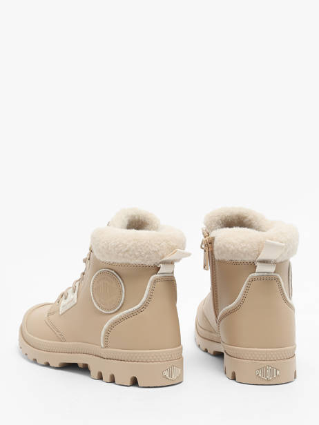 Bottines Pampa Hi Snow Warm En Cuir Palladium Beige women 94380235 vue secondaire 3