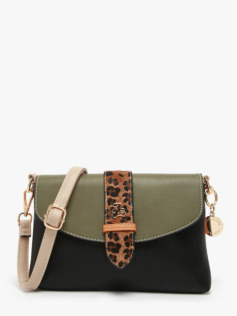 Sac Bandoulière Leopard Lulu castagnette Vert leopard SORRY