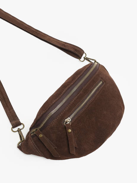 Sac Banane Milano Marron velvet VE24119 vue secondaire 2