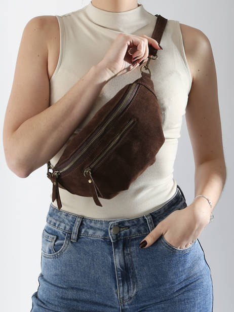 Sac Banane Milano Marron velvet VE24119 vue secondaire 1