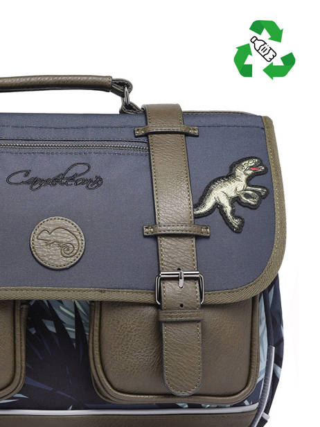 Cartable 2 Compartiments Cameleon Gris vintage urban PBVBCA35 vue secondaire 2