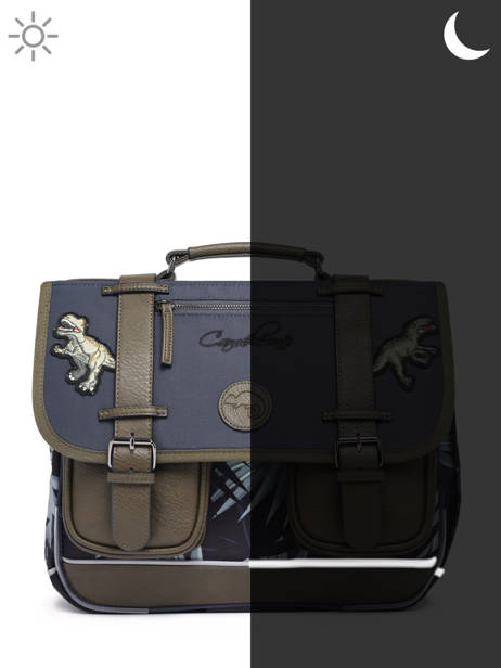 Cartable 2 Compartiments Cameleon Gris vintage urban PBVBCA35 vue secondaire 7