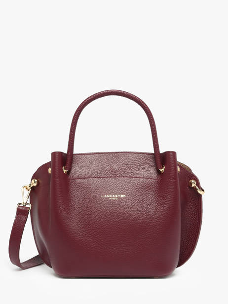 Leather Foulonné Double Satchel Lancaster Red foulonne double 18