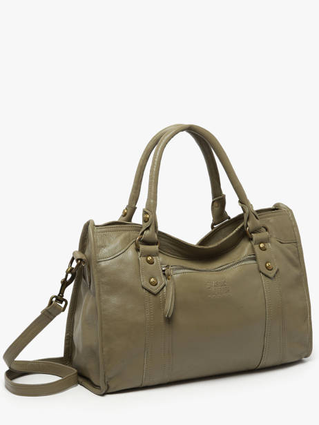 Sac Porté Main Cow Cuir Basilic pepper Vert cow BCOW22 vue secondaire 1