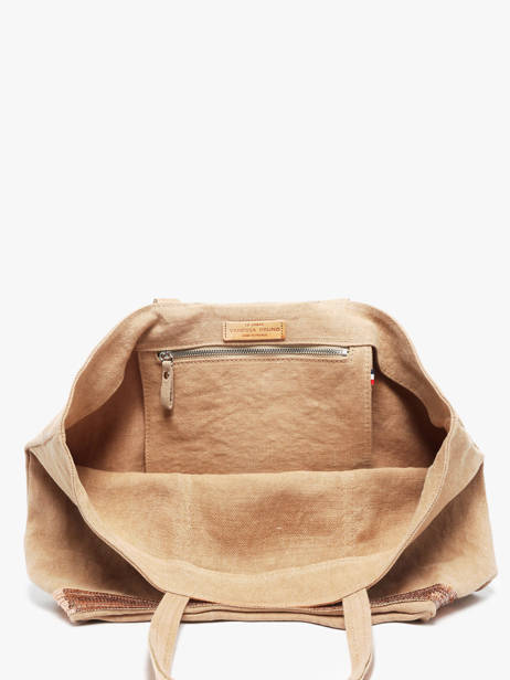 Le Cabas L Lin Et Paillettes Vanessa bruno Beige cabas lin 31V40315 vue secondaire 2
