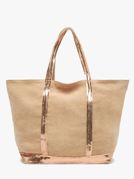Le Cabas L Lin Et Paillettes Vanessa bruno Beige cabas lin 31V40315 vue secondaire 3