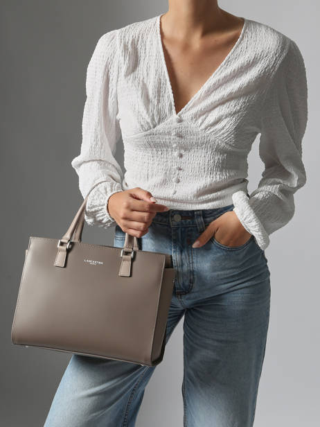 Sac Trapèze Smooth Cuir Lancaster Gris smooth 4 vue secondaire 1