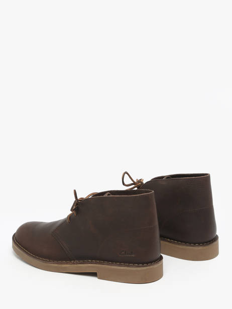 Bottines Desert En Cuir Clarks Marron men 26183363 vue secondaire 3