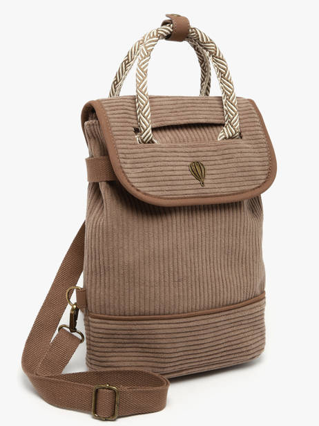 Sac à Dos Le voyage en panier Marron velours AHP241 vue secondaire 2