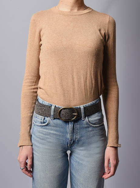 Ceinture Femme Cuir Pieces Gris laura 17125486 vue secondaire 1