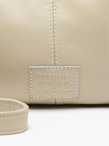Sac Bandoulière Seam Cuir Basilic pepper Beige seam BSEA03 vue secondaire 5