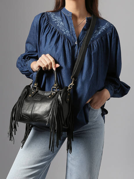 Sac Bandoulière Dakota Cuir Basilic pepper Noir dakota BDAK72 vue secondaire 1