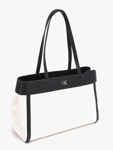 Sac Porté épaule Hardware Monogram Coton Calvin klein jeans Blanc hardware monogram 4F3503G vue secondaire 2