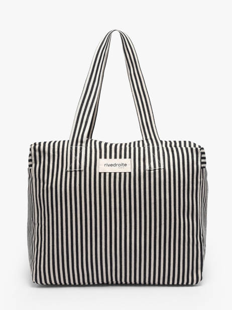 Sac Porté épaule Célestins A4 Striped Coton Recyclé Rivedroite Noir spring striped CELESTRI