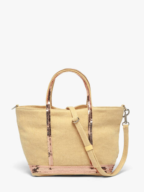 Sac Bandoulière Baby Cabas Lin Paillettes Vanessa bruno Jaune cabas lin 31V40410 vue secondaire 4