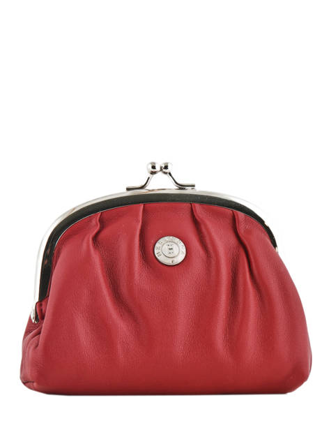 Porte-monnaie Cuir Hexagona Rouge coconut E77214