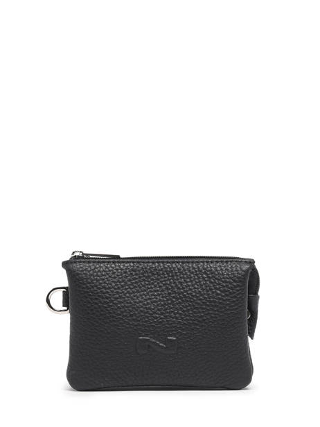 Porte-monnaie 2 Compartiments Cuir Nathan baume Noir original n 302N