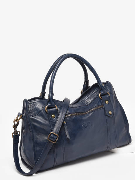 Sac Porté Main Cow Cuir Basilic pepper Bleu cow BCOW22 vue secondaire 2