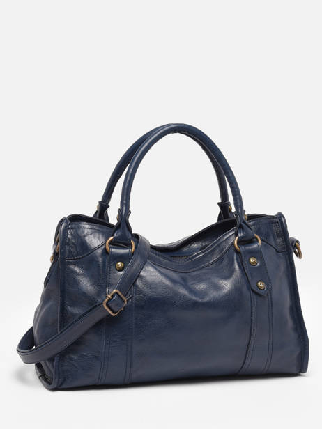 Sac Porté Main Cow Cuir Basilic pepper Bleu cow BCOW22 vue secondaire 4